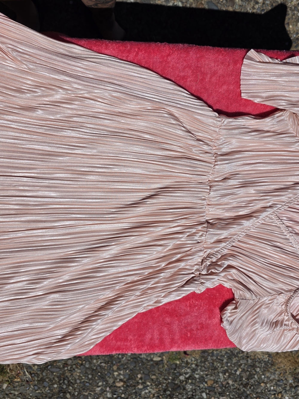 Forever 21 Dusty Pink Pleated Midi Dress